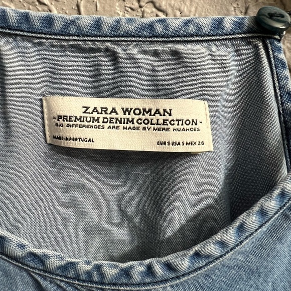 Zara Blue Denim Tank Top - Picture 3 of 4